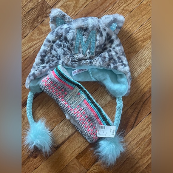Justice Hat and Ear Muff- NWT- Letter M on the front - Picture 3 of 6
